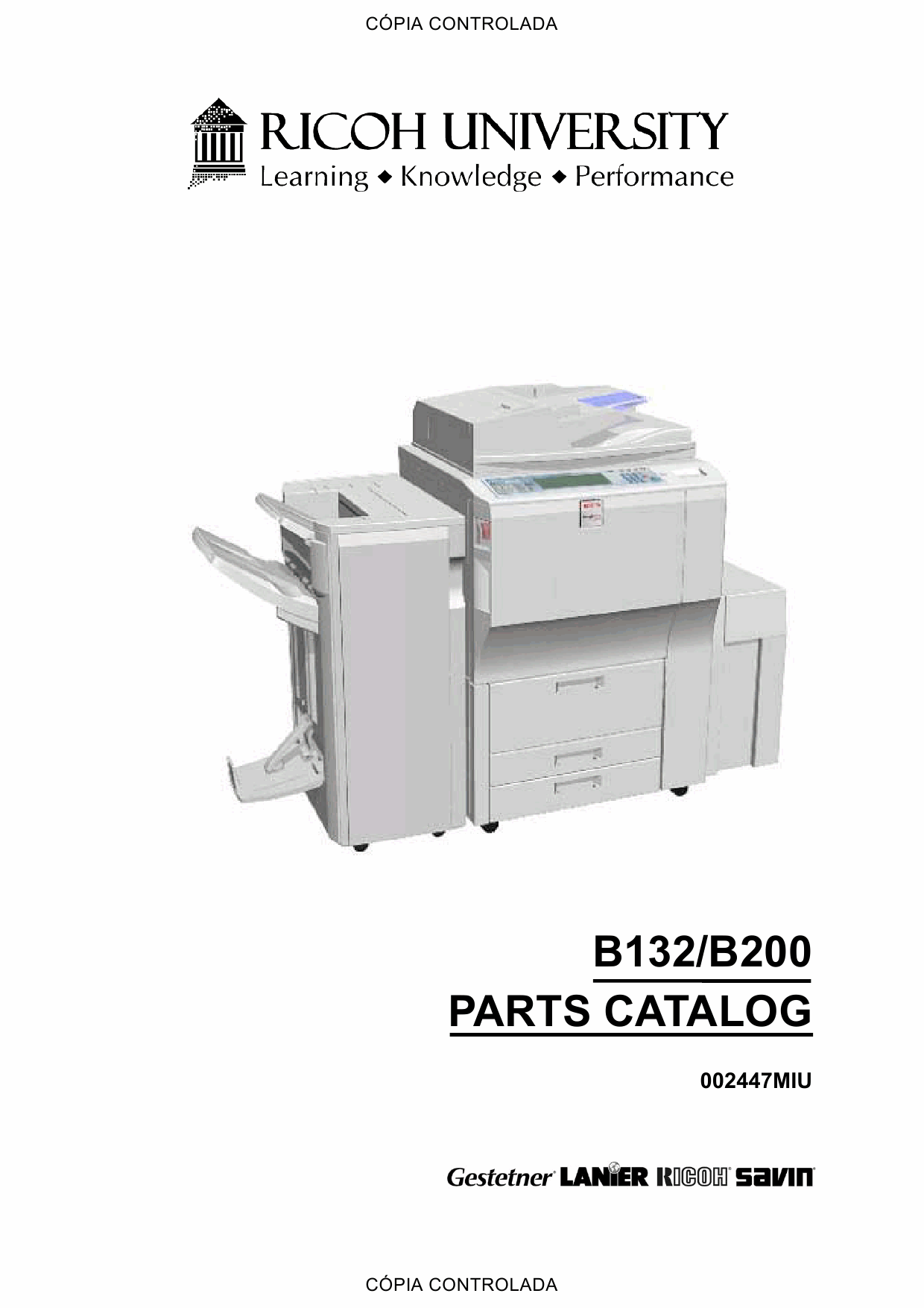 RICOH Aficio 3260C 5560 B132 B181 B200 Parts Catalog-1